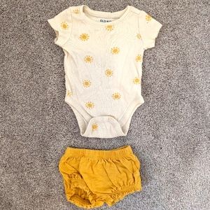 Old Navy Sunshine onesie and short set